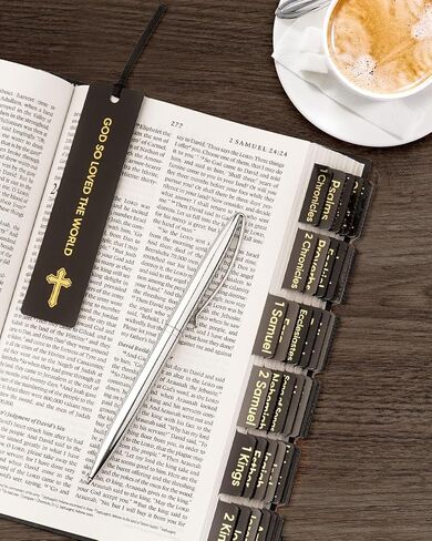 علامات تبويب الكتاب المقدس من Morjor للنساء والرجال، موضوع قديم، 75 علامة تبويب مغلفة للكتاب المقدس وعلامة مرجعية واحدة، علامات تبويب كبيرة لمؤشر الكتاب المقدس المطبوع لدراسة الكتاب المقدس، سهولة التنقل، نوع Sans Serif سهل القراءة in Kuwait