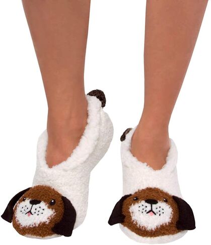 Jane Bleecker Womens 2 Pair Critter Socks, Grey_bunny/White_hound, 4-10 in Saudi Arabia