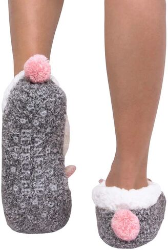 Jane Bleecker Womens 2 Pair Critter Socks, Grey_bunny/White_hound, 4-10 in Saudi Arabia