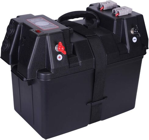 Homeon Wheels Trolling Motor Battery Marine Boat Smart Battery Box Power Center with 60A Fuse in Kuwait