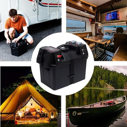 Homeon Wheels Trolling Motor Battery Marine Boat Smart Battery Box Power Center with 60A Fuse in Kuwait