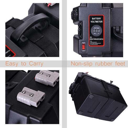 Homeon Wheels Trolling Motor Battery Marine Boat Smart Battery Box Power Center with 60A Fuse in Kuwait