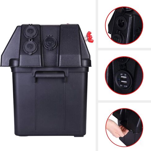 Homeon Wheels Trolling Motor Battery Marine Boat Smart Battery Box Power Center with 60A Fuse in Kuwait