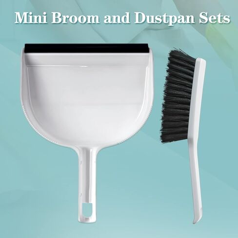 Zubebe 12 Pcs Mini Dustpan and Brush Set, Small Broom and Dustpan Set Small Cleaning Brush Portable Hand Broom and Dustpan Set for Home Office Kitchen Table Desktop Floor Cleaning Supplies in Saudi Arabia
