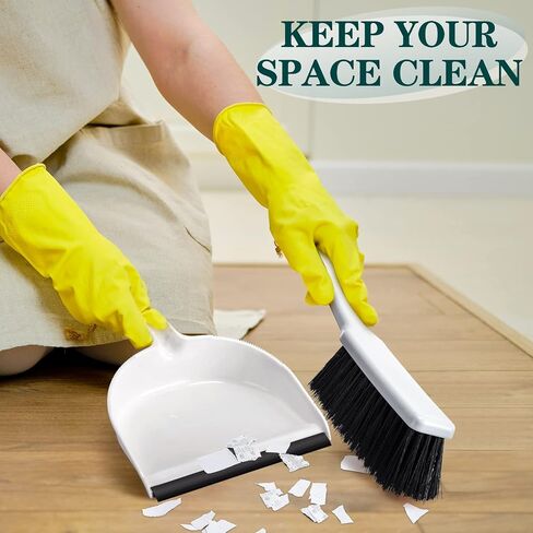 Zubebe 12 Pcs Mini Dustpan and Brush Set, Small Broom and Dustpan Set Small Cleaning Brush Portable Hand Broom and Dustpan Set for Home Office Kitchen Table Desktop Floor Cleaning Supplies in Saudi Arabia