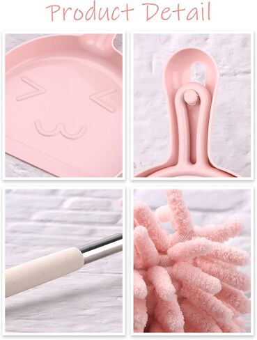 مجموعة مكنسة ومجارف صغيرة من كالولاري، 5 قطع، مكنسة صغيرة مع مجرفة للأطفال، مجموعة مجرفة مكنسة صغيرة مع منفضة غبار قابلة للتمديد لتنظيف المكتب وطاولة المنزل ولوحة المفاتيح in Kuwait