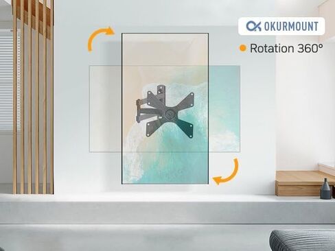 حامل جدار تلفزيون كامل الحركة من OKURMOUNT، دعامة أذرع مفصلية بإمالة دوارة، دوران تمديد قابل للتعديل على الحائط للتلفزيون، لمعظم أجهزة التلفاز ذات الشاشات المنحنية المسطحة مقاس 10-42 بوصة، بحد أقصى 200 × 200 مم حتى 44 رطلًا in Kuwait