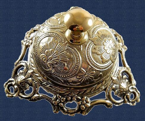 PARIJAT HANDICRAFT Brass Desk Bell Ornate Solid Hotel Counter Bell Service Bell for Hotels, Schools, Restaurants, Reception Areas. in Saudi Arabia