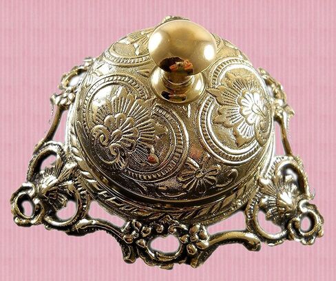 PARIJAT HANDICRAFT Brass Desk Bell Ornate Solid Hotel Counter Bell Service Bell for Hotels, Schools, Restaurants, Reception Areas. in Saudi Arabia