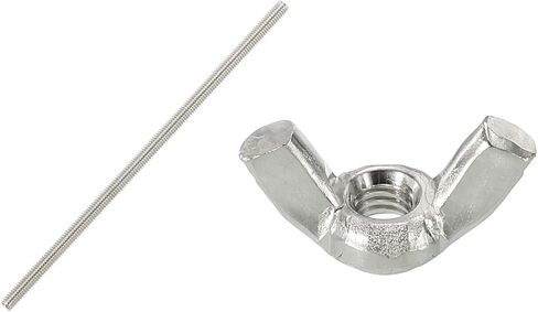 MECCANIXITY قضيب ملولب بالكامل 5 قطعة M4x110mm 304 خيوط من الفولاذ المقاوم للصدأ لليد اليمنى مع صواميل جناح M4 10 قطعة in Kuwait