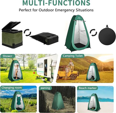 Wilderness Pursuits Privacy Tent with Flooring and Sturdy Portable Toilet for Camping,Pop up Tent with Portable Camping Toilet, Porta Potty for Adults and Kids, Great Travel Toilet for Festivals in Saudi Arabia