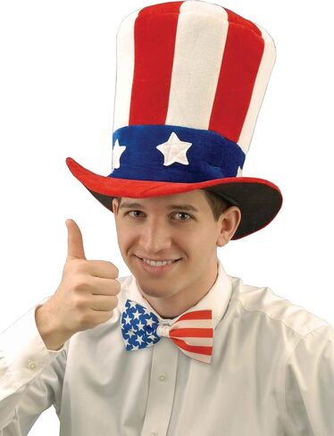 Forum Novelties Men's Uncle Sam Velvet Novelty Adult Top Hat, Multi, One Size in Saudi Arabia