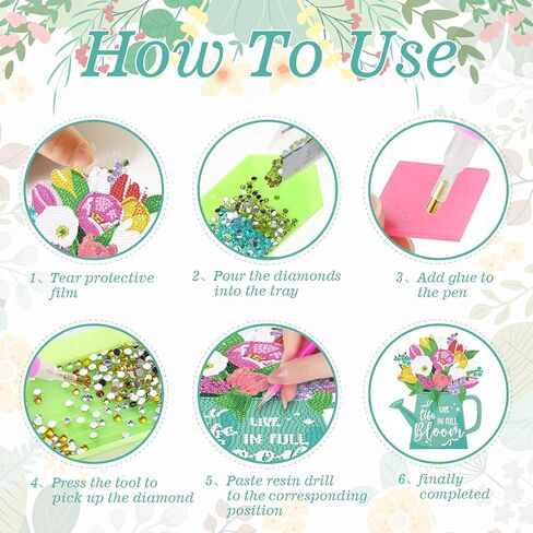 4 PCS Hello Spring Diamond Art Kits Spring Diamond Art Hanging Sign Easter Hanging Truck Shower Head DIY Diamond Art Kits Spring Ornaments Hanging Sign for Adults Beginners DIY Home (Spring) in Saudi Arabia