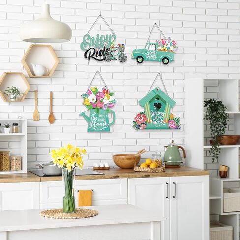 4 PCS Hello Spring Diamond Art Kits Spring Diamond Art Hanging Sign Easter Hanging Truck Shower Head DIY Diamond Art Kits Spring Ornaments Hanging Sign for Adults Beginners DIY Home (Spring) in Saudi Arabia