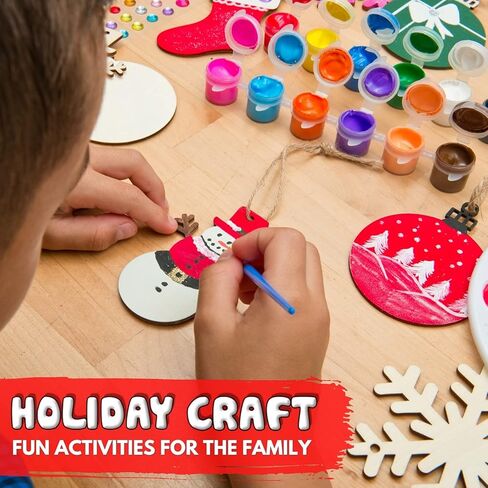مجموعات حرفية عيد الميلاد من Dezzy's Workshop - الحرف اليدوية للعطلات للأطفال والكبار - تزيين وطلاء زخارف عيد الميلاد الخاصة بك - مجموعة فنية تزيين الزينة المنزلية الصنع - حرف عيد الميلاد جاهزة للصناعة in Kuwait