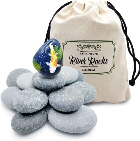 Cadiem River Rocks for Painting - Stones for Rock Painting Kit 4lbs 2-3" w/Gift Bag, Painting Rocks, Kindness Stones, Arts and Crafts in Saudi Arabia