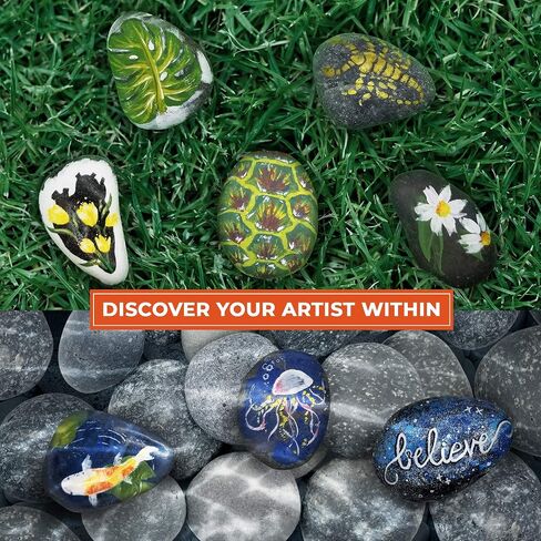 Cadiem River Rocks for Painting - Stones for Rock Painting Kit 4lbs 2-3" w/Gift Bag, Painting Rocks, Kindness Stones, Arts and Crafts in Saudi Arabia