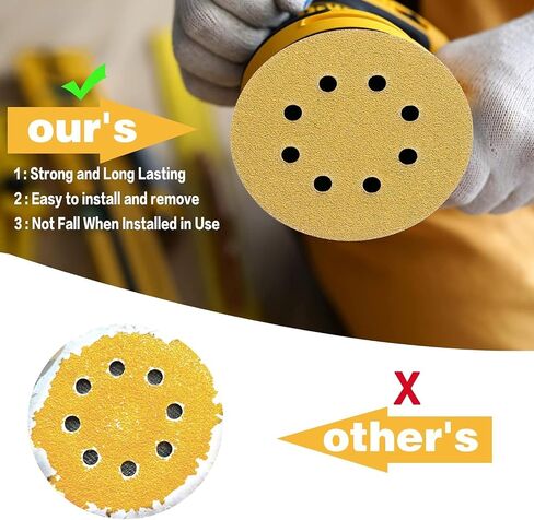 165 PCS 5 Inch Sanding Discs,Round Hook and Loop Sandpaper for Random Orbital Sander 40 60 80 120 150 240 320 400 600 Grit in Saudi Arabia
