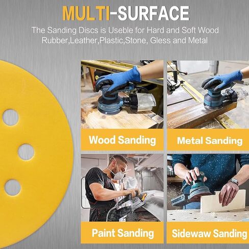 165 PCS 5 Inch Sanding Discs,Round Hook and Loop Sandpaper for Random Orbital Sander 40 60 80 120 150 240 320 400 600 Grit in Saudi Arabia