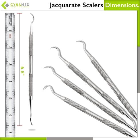 Sert of 5 Cynamed Jacquette Dental Sickle Scalers Curettes- Double Ended Explorer Periodental Premium Instruments in Saudi Arabia