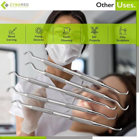 Sert of 5 Cynamed Jacquette Dental Sickle Scalers Curettes- Double Ended Explorer Periodental Premium Instruments in Saudi Arabia