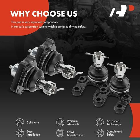 A-Premium Set of 4, Front Upper & Lower Ball Joints Kit, Compatible with Nissan Pathfinder 1987-1995, 720 1983-1986, D21 1986-1994, Pickup 1995-1997 in Saudi Arabia