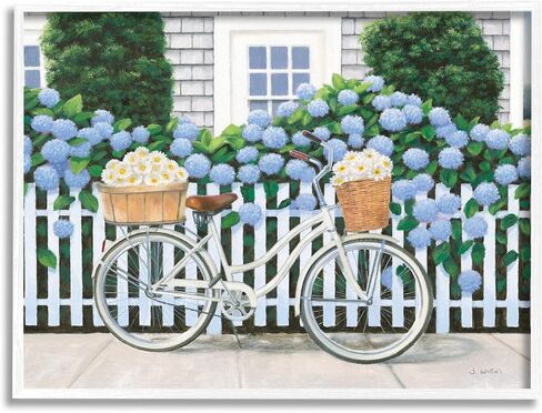 دراجة Stupell Industries Cape Cod Daisy، تصميم بواسطة Wild Apple Portfolio، إطار أبيض، 24 × 30 in Saudi Arabia
