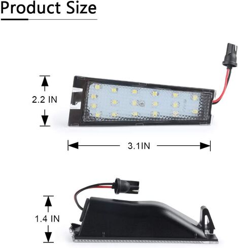 Gempro 2Pack LED License Plate Light Assembly For 2008-2010 Cadillac CTS, Powered by 18SMD Xenon White LED Lights in Saudi Arabia