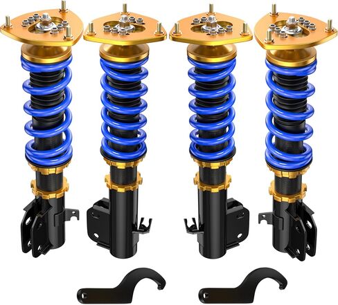 KUIPERAUTO خفض كويلوفيرس الدعامات المتوافقة مع 2002-2007 سوبارو امبريزا WRX GDB GDA، 2004 STI الجبهة + الصدمات الخلفية قابل للتعديل ارتفاع تعليق لفائف الربيع تبختر (مجموعة من 4) in Saudi Arabia