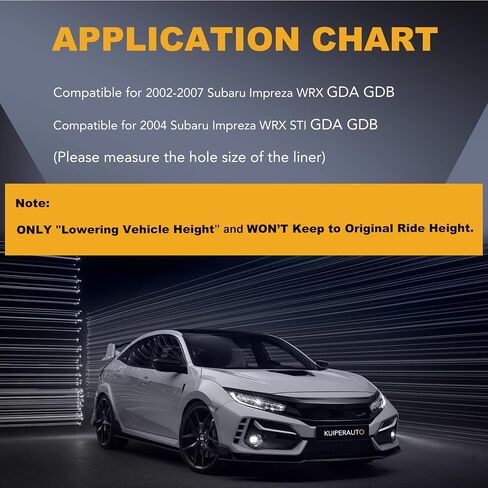 KUIPERAUTO خفض كويلوفيرس الدعامات المتوافقة مع 2002-2007 سوبارو امبريزا WRX GDB GDA، 2004 STI الجبهة + الصدمات الخلفية قابل للتعديل ارتفاع تعليق لفائف الربيع تبختر (مجموعة من 4) in Saudi Arabia