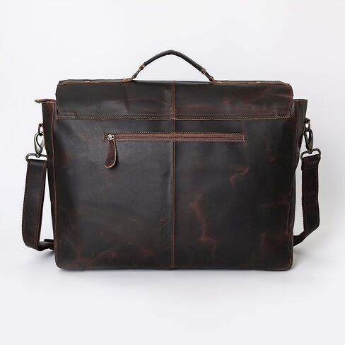 Merbaa Brown Hunter Leather Laptop Messenger حقيبة كبيرة هدايا عيد الحب in Kuwait