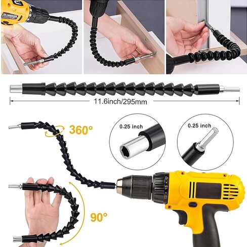 AIBOVI 11.6 inch Superbit Screwdriver Flexible, Flexible Drill Bit Extension, Superbit Screwdriver Flexible, Flexible Shaft Extension Bits (2 Pack) in Saudi Arabia