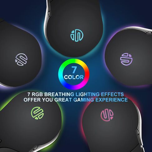 Neavessi Wired Gaming Mouse, PC Gaming Mice USB Computer Mouse with LED Backlits, High - Precision Adjustable 3200 DPI, 6 Programmable Buttons, Ergonomic Gamer Mouse for Windows PC Mac Laptop in Saudi Arabia