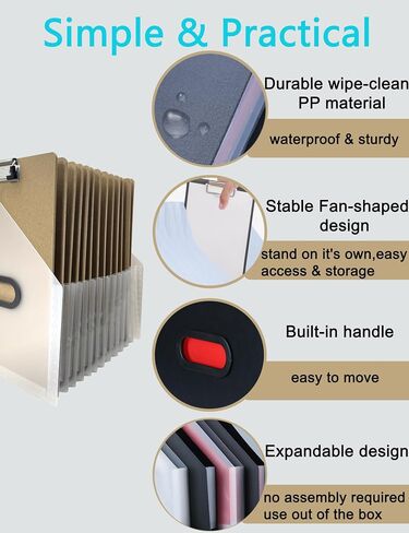 Clipboard Holder - Accordian Expanding Clipboard Stand, Vertical Clipboards Storage Holder Small White Board/Desk Organizer for School, Home and Office, Classroom Must Haves（Black） in Saudi Arabia