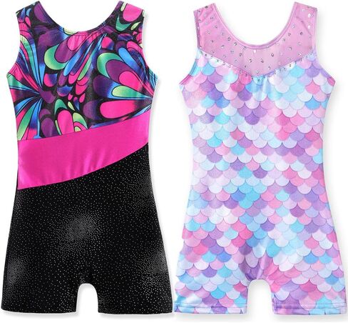 زي الرقص للفتيات من Belovance لعمر 2-3 سنوات، ملابس الرقص Biketard Hotpink الأرجواني حورية البحر in Kuwait