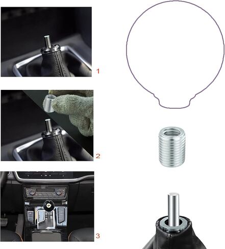 Lunsom Automatic Shift Knob Adapter Aluminum Gear Shifter Handle Thread Screw Replacement Stick Lever Head Accessories Insert Kit for Most Vehicle Truck in Saudi Arabia