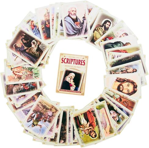 مجموعة بطاقات Wowser Patron Saints Deck of Cards، قصص تعليمية، دروس مدرسة الأحد وأنشطة الكنيسة الكاثوليكية، حزمة من 52 قطعة in Saudi Arabia