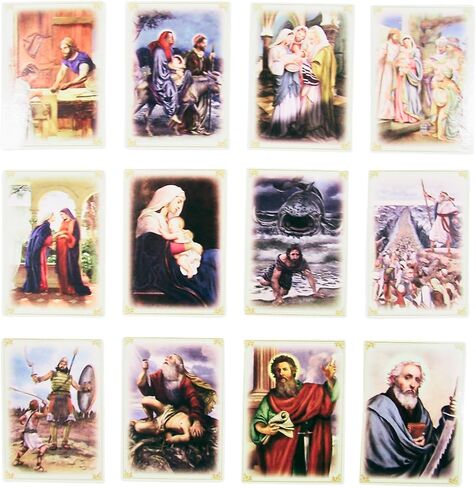 مجموعة بطاقات Wowser Patron Saints Deck of Cards، قصص تعليمية، دروس مدرسة الأحد وأنشطة الكنيسة الكاثوليكية، حزمة من 52 قطعة in Saudi Arabia