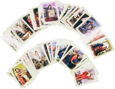 مجموعة بطاقات Wowser Patron Saints Deck of Cards، قصص تعليمية، دروس مدرسة الأحد وأنشطة الكنيسة الكاثوليكية، حزمة من 52 قطعة in Saudi Arabia