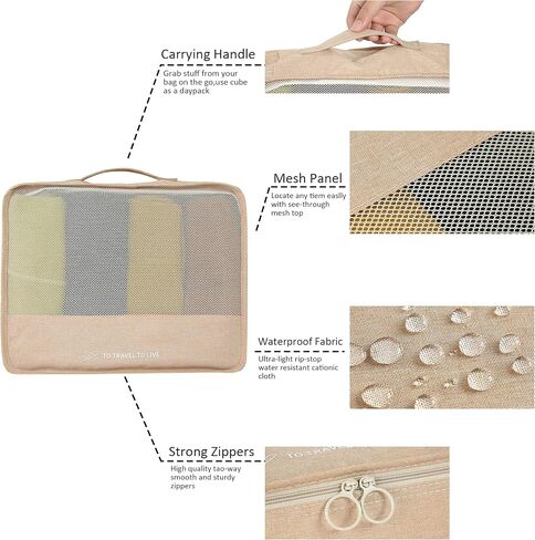 FOREMS 7 Set Packing Cubes Travel Luggage Organizers With Laundry Bag,Shoe Bag And Toitetrybag,Lightweight Luggage For Carry On Suitcase in Saudi Arabia