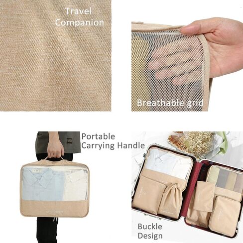 FOREMS 7 Set Packing Cubes Travel Luggage Organizers With Laundry Bag,Shoe Bag And Toitetrybag,Lightweight Luggage For Carry On Suitcase in Saudi Arabia