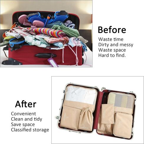 FOREMS 7 Set Packing Cubes Travel Luggage Organizers With Laundry Bag,Shoe Bag And Toitetrybag,Lightweight Luggage For Carry On Suitcase in Saudi Arabia