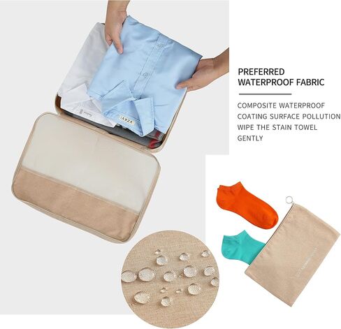 FOREMS 7 Set Packing Cubes Travel Luggage Organizers With Laundry Bag,Shoe Bag And Toitetrybag,Lightweight Luggage For Carry On Suitcase in Saudi Arabia