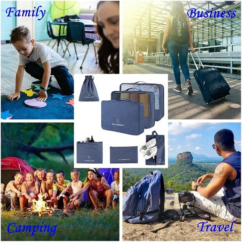 FOREMS 7 Set Packing Cubes Travel Luggage Organizers With Laundry Bag,Shoe Bag And Toitetrybag,Lightweight Luggage For Carry On Suitcase in Saudi Arabia