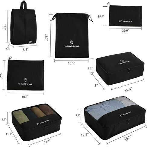 FOREMS 7 Set Packing Cubes Travel Luggage Organizers With Laundry Bag,Shoe Bag And Toitetrybag,Lightweight Luggage For Carry On Suitcase in Saudi Arabia