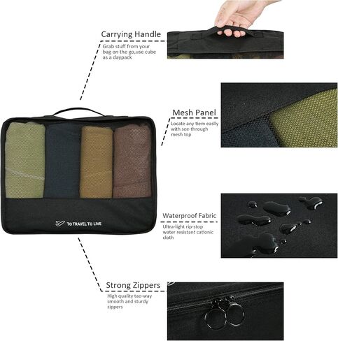 FOREMS 7 Set Packing Cubes Travel Luggage Organizers With Laundry Bag,Shoe Bag And Toitetrybag,Lightweight Luggage For Carry On Suitcase in Saudi Arabia