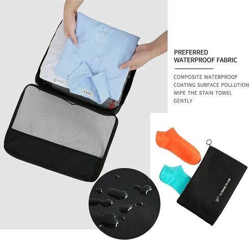 FOREMS 7 Set Packing Cubes Travel Luggage Organizers With Laundry Bag,Shoe Bag And Toitetrybag,Lightweight Luggage For Carry On Suitcase in Saudi Arabia