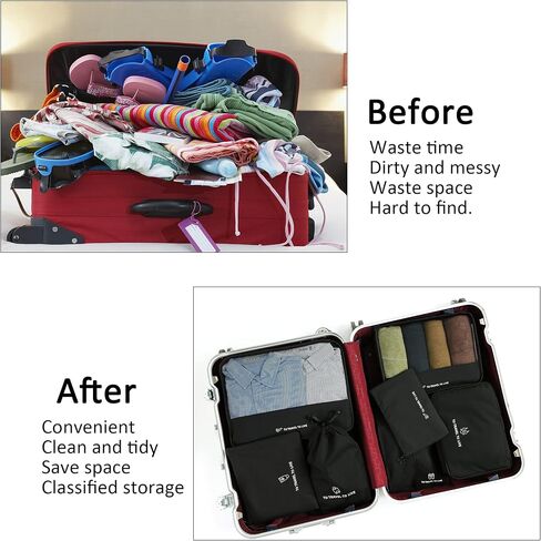 FOREMS 7 Set Packing Cubes Travel Luggage Organizers With Laundry Bag,Shoe Bag And Toitetrybag,Lightweight Luggage For Carry On Suitcase in Saudi Arabia