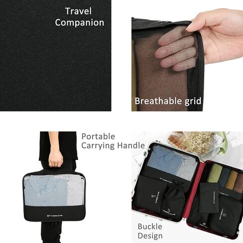 FOREMS 7 Set Packing Cubes Travel Luggage Organizers With Laundry Bag,Shoe Bag And Toitetrybag,Lightweight Luggage For Carry On Suitcase in Saudi Arabia