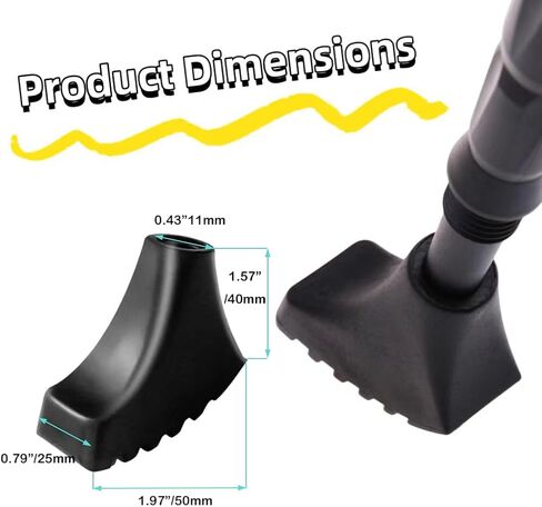 8 Pcs Trekking Pole Tips Replacement Protectors, Trekking Pole Tips for Walking Sticks Rubber Tips for Hiking Sticks, Fits Most Standard Walking Sticks Shock Absorbing in Saudi Arabia